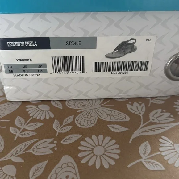 Aetrex Sheila Beaded Leather Sandal Stone Women's Size 39 US 8.5 NEW in box - Picture 9 of 11